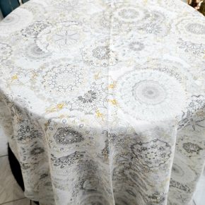 Mandala mintás luxus terítő napsárga motívumokkal