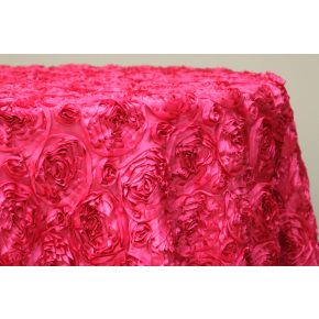 Pink aplikált 3d rozettás körabrosz bérlése