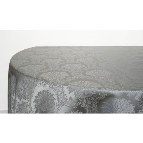 Ezüstszürke színű jacquard mintás damaszt körabrosz kölcsönzés luxus minőségben-ultimate damask collection