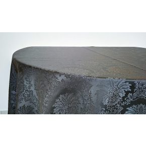   Fekete színű jacquard mintás damaszt körabrosz kölcsönzés luxus minőségben-ultimate damask collection