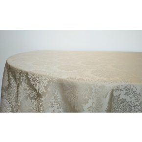   Krém színű jaquard mintás damaszt körabrosz kölcsönzés luxus minőségben-ultimate damask collection
