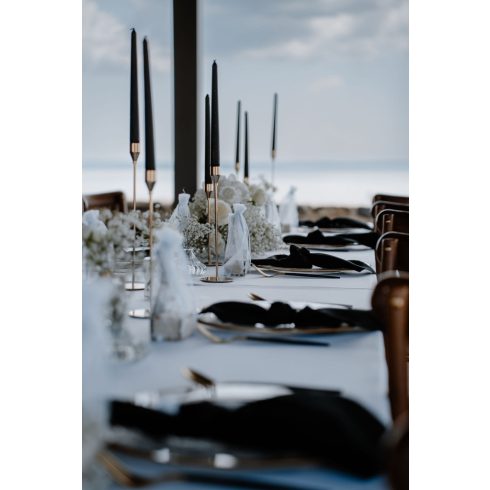 Fekete színű matt műszálas textil szalvéta kölcsönzés