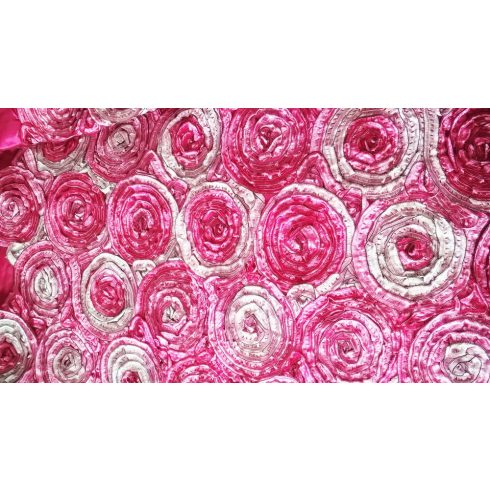 Pink rózsaszín matt táblaabrosz bérlése rózsamotívumos kasírozással 