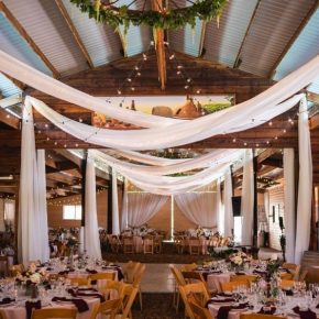 Mennyezet chiffon drapéria bérlés választható színben