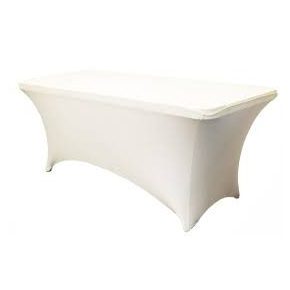Spandex fehér asztalhuzat kölcsönzés táblaasztalra