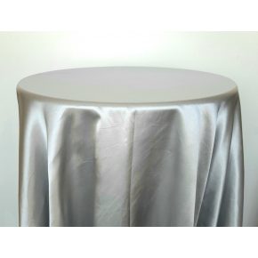 Ezüst szatén körabrosz bérlése