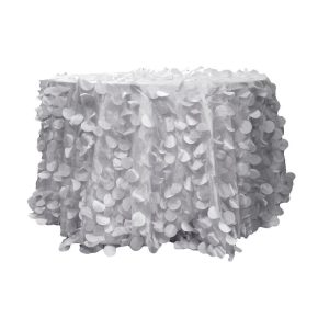 Ezüst aplikált 3d szirmos körabrosz bérlése