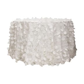 Fehér aplikált 3d szirmos körabrosz bérlése