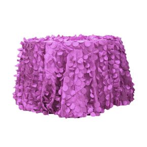 Lila aplikált 3d szirmos körabrosz bérlése